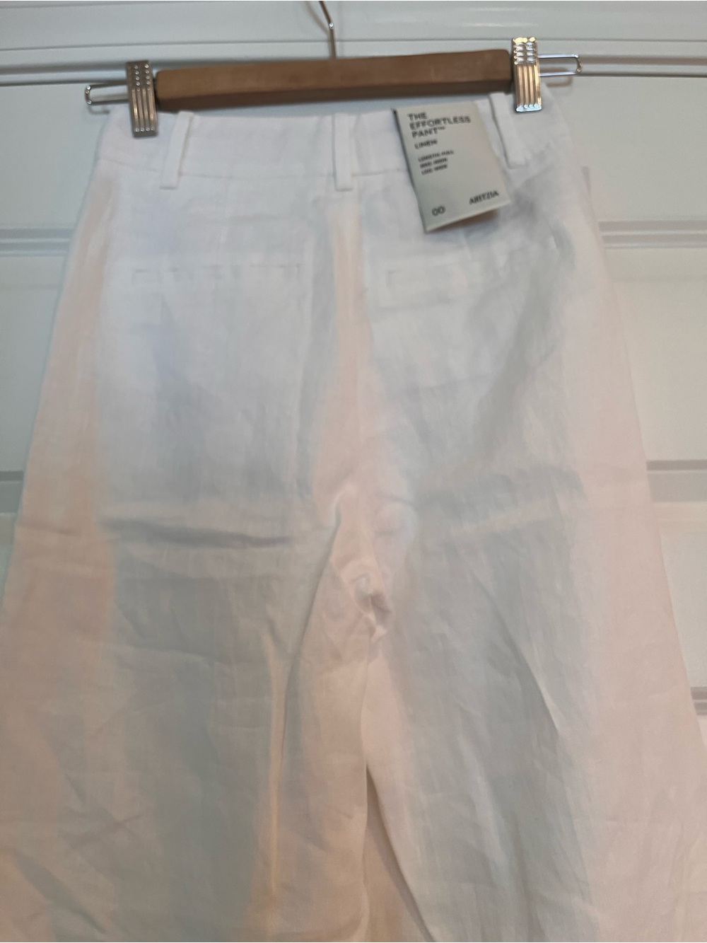 NWT Aritzia Effortless New Linen Pant Size 00 Wide Leg White Lined Italy ~ $148 - Picture 9 of 16